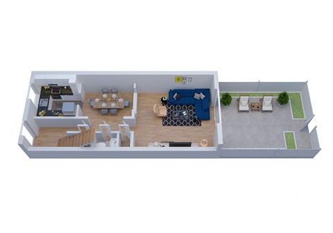 Floor plan for 2 beds, 2.5 baths, 1450 sqft